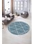 Dijital Kaymaz Taban Yıkanabilir Modern Desen Yuvarlak Mutfak Salon Halısı, N-Y-MODERN-116-MAVİ, 5