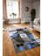 Dijital Baskılı Kaymaz Yıkanabilir Modern Desen Yolluk Mutfak Salon Halısı, N-Modern-33-Mavi, 3