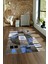 Dijital Baskılı Kaymaz Yıkanabilir Modern Desen Yolluk Mutfak Salon Halısı, N-Modern-33-Mavi, 4