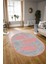 Dijital Kaymaz Yıkanabilir Modern Desen Oval Yolluk Mutfak Salon Halısı, N-O-Modern-41-Pembe, 3