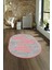 Dijital Kaymaz Yıkanabilir Modern Desen Oval Yolluk Mutfak Salon Halısı, N-O-Modern-41-Pembe, 4