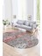 Dijital Kaymaz Yıkanabilir Modern Desen Oval Yolluk Mutfak Salon Halısı, N-O-Modern-15-Pembe, 1