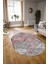 Dijital Kaymaz Yıkanabilir Modern Desen Oval Yolluk Mutfak Salon Halısı, N-O-Modern-15-Pembe, 3