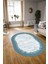 Dijital Kaymaz Yıkanabilir Modern Desen Oval Yolluk Mutfak Salon Halısı, N-O-Modern-43-Mavi, 3