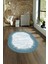 Dijital Kaymaz Yıkanabilir Modern Desen Oval Yolluk Mutfak Salon Halısı, N-O-Modern-43-Mavi, 4