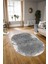 Dijital Kaymaz Yıkanabilir Modern Desen Oval Yolluk Mutfak Salon Halısı, N-O-Modern-44-Gri, 3
