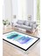 Dijital Baskılı Kaymaz Yıkanabilir Modern Desen Yolluk Mutfak Salon Halısı, N-Modern-22-Turkuaz, 1