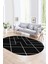 Dijital Kaymaz Yıkanabilir Modern Desen Oval Yolluk Mutfak Salon Halısı, N-O-Modern-58-Antrasit, 1