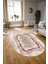 Dijital Kaymaz Yıkanabilir Modern Desen Oval Yolluk Mutfak Salon Halısı, N-O-Modern-37-Bordo, 3