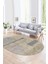 Dijital Kaymaz Yıkanabilir Modern Desen Oval Yolluk Mutfak Salon Halısı, N-O-Modern-93-Bej, 1