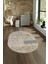 Dijital Kaymaz Yıkanabilir Modern Desen Oval Yolluk Mutfak Salon Halısı, N-O-Modern-93-Bej, 4