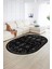 Dijital Kaymaz Yıkanabilir Modern Desen Oval Yolluk Mutfak Salon Halısı, N-O-Modern-29-Siyah, 2