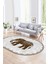Dijital Kaymaz Yıkanabilir Modern Desen Oval Yolluk Mutfak Salon Halısı, N-O-MODERN-101-KAHVE, 1