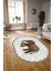 Dijital Kaymaz Yıkanabilir Modern Desen Oval Yolluk Mutfak Salon Halısı, N-O-MODERN-101-KAHVE, 3