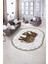 Dijital Kaymaz Yıkanabilir Modern Desen Oval Yolluk Mutfak Salon Halısı, N-O-MODERN-101-KAHVE, 5