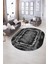 Dijital Kaymaz Yıkanabilir Modern Desen Oval Yolluk Mutfak Salon Halısı, N-O-Modern-37-Antrasit, 5