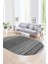 Dijital Kaymaz Yıkanabilir Modern Desen Oval Yolluk Mutfak Salon Halısı, N-O-Modern-17-Gri, 1