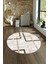 Dijital Kaymaz Taban Yıkanabilir Modern Desen Yuvarlak Mutfak Salon Halısı, N-Y-Modern-80-Kahve, 4