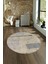 Dijital Kaymaz Taban Yıkanabilir Modern Desen Yuvarlak Mutfak Salon Halısı, N-Y-Modern-93-Bej, 4
