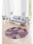 Dijital Kaymaz Taban Yıkanabilir Modern Desen Yuvarlak Mutfak Salon Halısı, N-Y-Modern-96-Pembe, 1