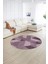 Dijital Kaymaz Taban Yıkanabilir Modern Desen Yuvarlak Mutfak Salon Halısı, N-Y-Modern-96-Pembe, 2