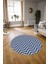 Dijital Kaymaz Taban Yıkanabilir Modern Desen Yuvarlak Mutfak Salon Halısı, N-Y-MODERN-102-MAVİ, 3