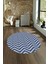 Dijital Kaymaz Taban Yıkanabilir Modern Desen Yuvarlak Mutfak Salon Halısı, N-Y-MODERN-102-MAVİ, 4