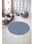 Dijital Kaymaz Taban Yıkanabilir Modern Desen Yuvarlak Mutfak Salon Halısı, N-Y-MODERN-102-MAVİ, 5