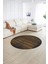 Dijital Kaymaz Taban Yıkanabilir Modern Desen Yuvarlak Mutfak Salon Halısı, N-Y-Modern-28-Kahve, 2