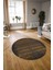 Dijital Kaymaz Taban Yıkanabilir Modern Desen Yuvarlak Mutfak Salon Halısı, N-Y-Modern-28-Kahve, 3