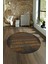 Dijital Kaymaz Taban Yıkanabilir Modern Desen Yuvarlak Mutfak Salon Halısı, N-Y-Modern-28-Kahve, 4