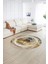 Dijital Kaymaz Taban Yıkanabilir Modern Desen Yuvarlak Mutfak Salon Halısı, N-Y-Modern-46-Gold, 2