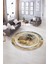 Dijital Kaymaz Taban Yıkanabilir Modern Desen Yuvarlak Mutfak Salon Halısı, N-Y-Modern-46-Gold, 5