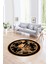 Dijital Kaymaz Taban Yıkanabilir Modern Desen Yuvarlak Mutfak Salon Halısı, N-Y-Modern-16-Kahve, 1