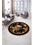 Dijital Kaymaz Taban Yıkanabilir Modern Desen Yuvarlak Mutfak Salon Halısı, N-Y-Modern-16-Kahve, 5