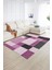 Dijital Baskılı Kaymaz Yıkanabilir Modern Desen Yolluk Mutfak Salon Halısı, N-Modern-77-Mor, 2
