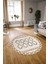 Dijital Kaymaz Taban Yıkanabilir Modern Desen Yuvarlak Mutfak Salon Halısı, N-Y-Modern-81-Kahve, 3