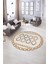 Dijital Kaymaz Taban Yıkanabilir Modern Desen Yuvarlak Mutfak Salon Halısı, N-Y-Modern-81-Kahve, 5