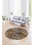 Dijital Kaymaz Taban Yıkanabilir Modern Desen Yuvarlak Mutfak Salon Halısı, N-Y-MODERN-100-KAHVE, 1