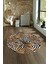 Dijital Kaymaz Taban Yıkanabilir Modern Desen Yuvarlak Mutfak Salon Halısı, N-Y-MODERN-100-KAHVE, 4