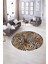 Dijital Kaymaz Taban Yıkanabilir Modern Desen Yuvarlak Mutfak Salon Halısı, N-Y-MODERN-100-KAHVE, 5