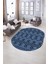 Dijital Kaymaz Yıkanabilir Modern Desen Oval Yolluk Mutfak Salon Halısı, N-O-Modern-87-Mavi, 5