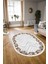 Dijital Kaymaz Yıkanabilir Modern Desen Oval Yolluk Mutfak Salon Halısı, N-O-Modern-49-Kahve, 3