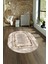 Dijital Kaymaz Yıkanabilir Modern Desen Oval Yolluk Mutfak Salon Halısı, N-O-Modern-37-Kahve, 4