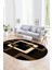 Dijital Kaymaz Yıkanabilir Modern Desen Oval Yolluk Mutfak Salon Halısı, N-O-Modern-40-Kahve, 1
