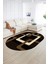 Dijital Kaymaz Yıkanabilir Modern Desen Oval Yolluk Mutfak Salon Halısı, N-O-Modern-40-Kahve, 2