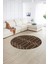 Dijital Kaymaz Taban Yıkanabilir Modern Desen Yuvarlak Mutfak Salon Halısı, N-Y-Modern-88-Kahve, 2