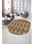 Dijital Kaymaz Yıkanabilir Modern Desen Oval Yolluk Mutfak Salon Halısı, N-O-Modern-87-Krem, 5