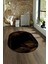 Dijital Kaymaz Yıkanabilir Modern Desen Oval Yolluk Mutfak Salon Halısı, N-O-Modern-26-Kahve, 4