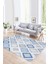 Dijital Baskılı Kaymaz Yıkanabilir Modern Desen Yolluk Mutfak Salon Halısı, N-Modern-66-Mavi, 1